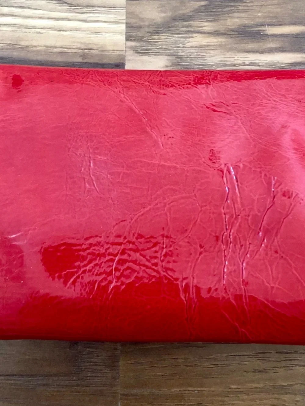 Kenneth Cole Y2K Inspired Red Chrome Patent Leather Clutch Wallet Purse -NWOT